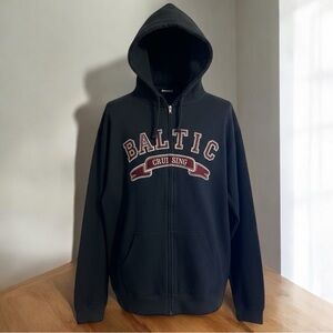 Baltic “Cruising” Dark Gray Zip-Up Hoodie Sweatshirt Size 3XL